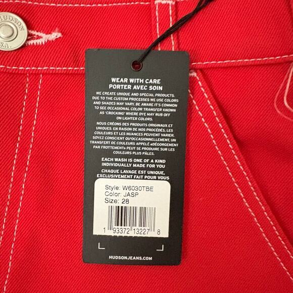 Hudson Carpenter Short Women’s 
Sz 28 Jasper (red) Utility Hammer Loop Raw Hem - Picture 9 of 13